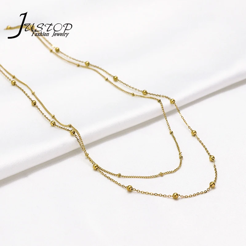 Fancy Chain Stainless Steel 18K Gold Double Layer Beads Necklaces The Gold Necklace Gold Bear Necklace
Fancy Chain Stainless Steel 18K Gold Double Layer Beads Necklaces The Gold Necklace Gold Bear Necklace