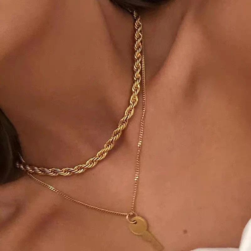2020 Minimalist Vintage Jewelry Gold Color Heavy Twisted Necklaces Chunky Wide Thin Rope Choker Necklaces for Women Girls
2020 Minimalist Vintage Jewelry Gold Color Heavy Twisted Necklaces Chunky Wide Thin Rope Choker Necklaces for Women Girls