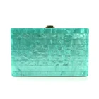 Wallet fashion women messenger pearl acrylic clutch pure green shoulder evening bag