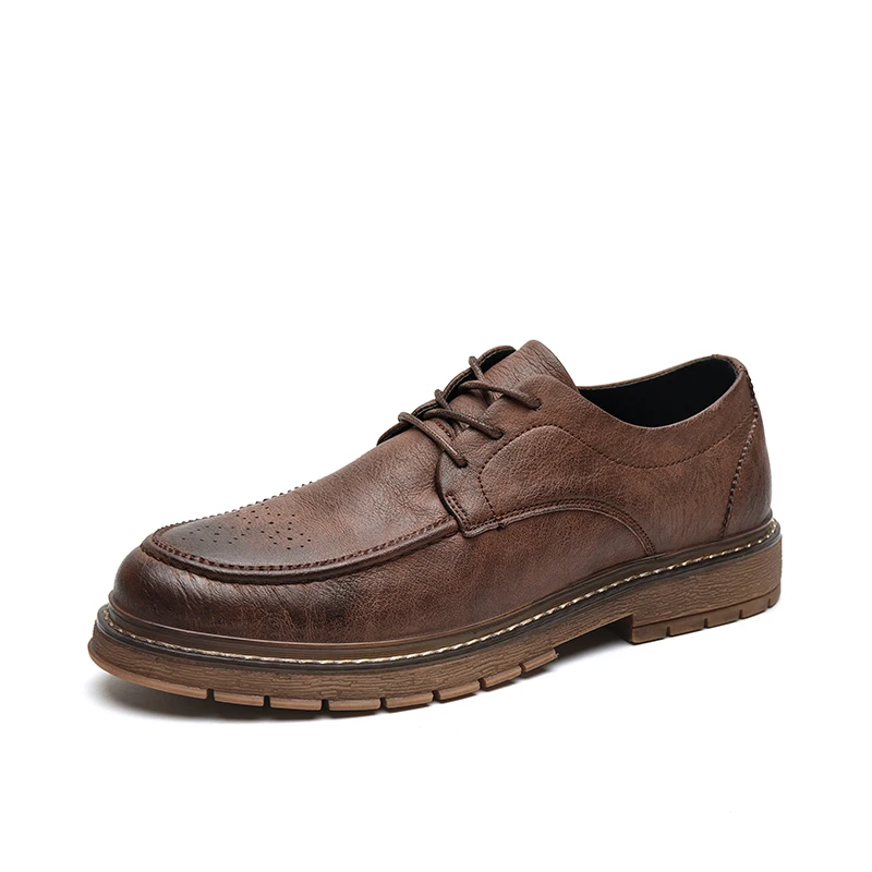 Outdoor Men's Casual Shoes Custom Logo Lace Up Men Leather Shoes Martin Rubber Sole Walking Work Shoes, Optional
Outdoor Men's Casual Shoes Custom Logo Lace Up Men Leather Shoes Martin Rubber Sole Walking Work Shoes, Optional