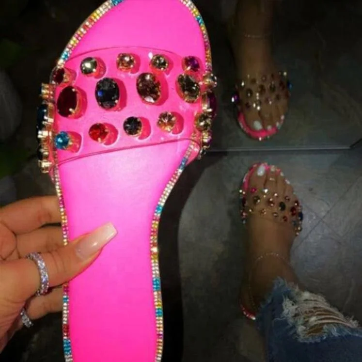 Wholesale Woman Slippers Women Fashion Wild Beach Shoe Diamond Flat Bottom Outdoor Sandals, Hot pink,black,snake print
Wholesale Woman Slippers Women Fashion Wild Beach Shoe Diamond Flat Bottom Outdoor Sandals, Hot pink,black,snake print