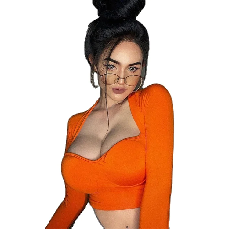 Wholesale Sexy Fashion Chest Padded Skinny Black Crop Top Solid Color Long Sleeve Blouse Women
Wholesale Sexy Fashion Chest Padded Skinny Black Crop Top Solid Color Long Sleeve Blouse Women