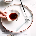 Japanese Style Table Ware 9.5 Inch Flat Plate Ceramic Plate For Steak Brand