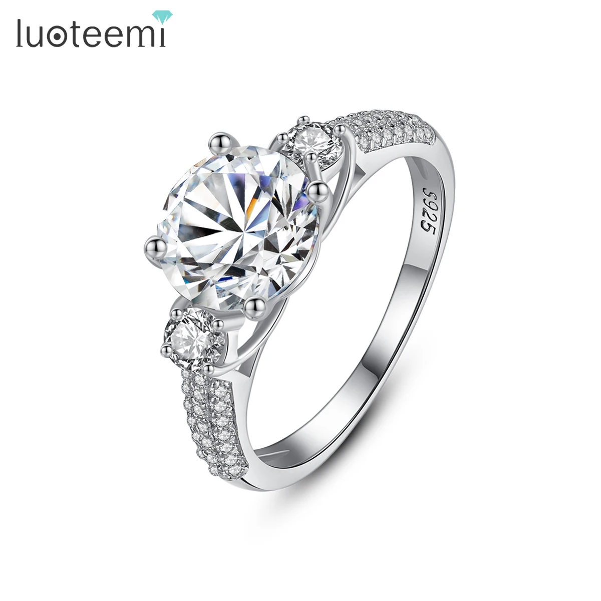 LUOTEEMI High Quality Sterling Silver 925 Zirconia Rings for Fashion Women's Wedding Designs
LUOTEEMI High Quality Sterling Silver 925 Zirconia Rings for Fashion Women's Wedding Designs