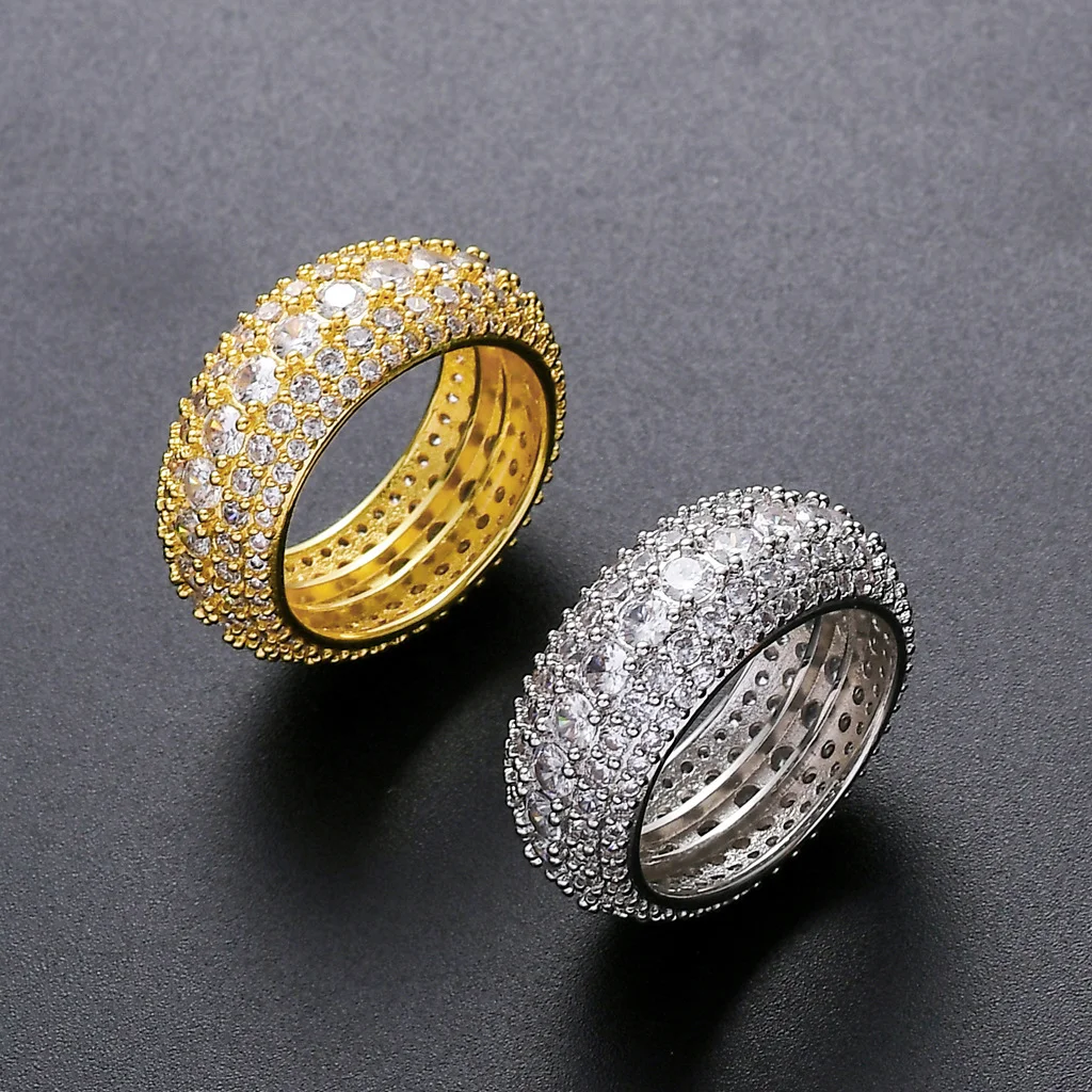 Fashon18K real gold micro inlaid five rows full zircon ring tide brand hip hop men's ring hiphop rings
Fashon18K real gold micro inlaid five rows full zircon ring tide brand hip hop men's ring hiphop rings