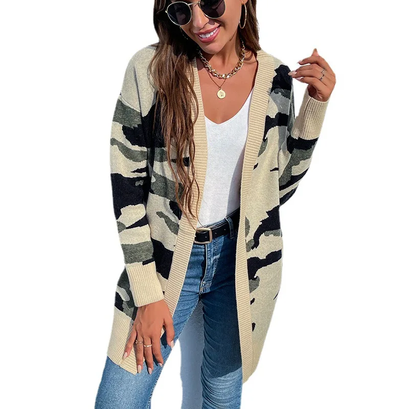 2021 autumn and winter new hot selling loose women's sweater long style thickened camouflage sweater cardigan
2021 autumn and winter new hot selling loose women's sweater long style thickened camouflage sweater cardigan