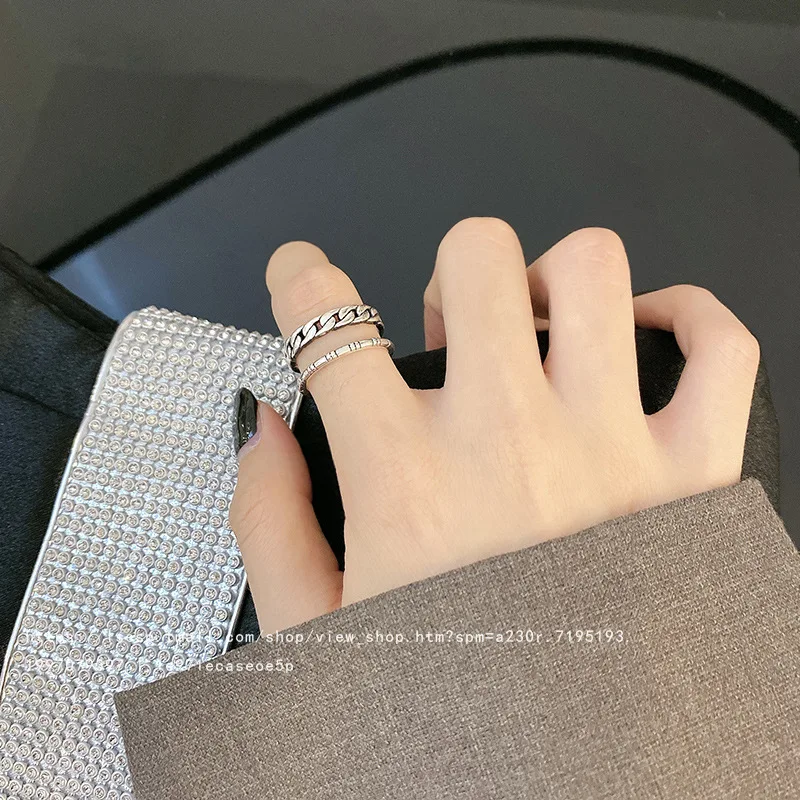 fashion personality double layer ancient silver ring female hot selling 2021 new punk adjustable ring trend, Picture shows
fashion personality double layer ancient silver ring female hot selling 2021 new punk adjustable ring trend, Picture shows