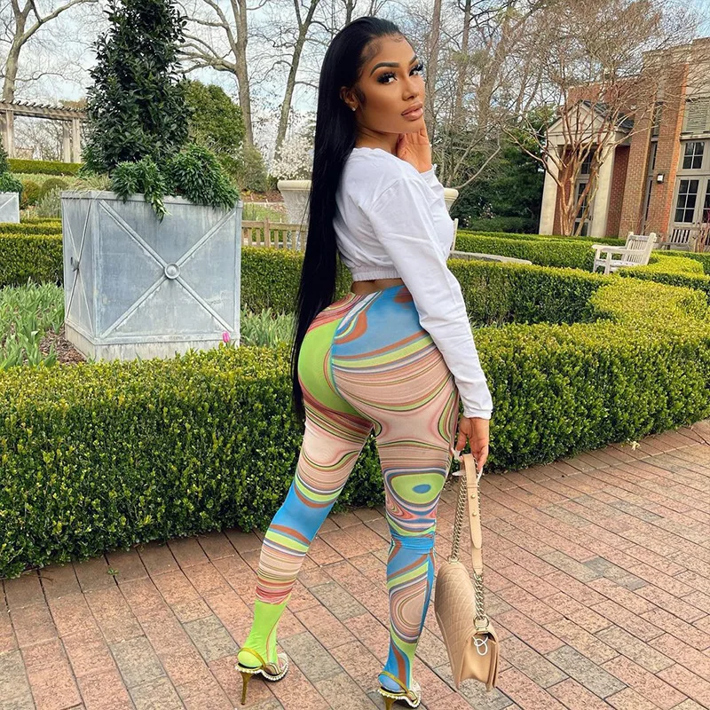Mesh Print Foot Pants Women Medium Waist Skinny Body-shaping Leggings 2021 Fashion Sexy High Street Female Trousers Hot
Mesh Print Foot Pants Women Medium Waist Skinny Body-shaping Leggings 2021 Fashion Sexy High Street Female Trousers Hot