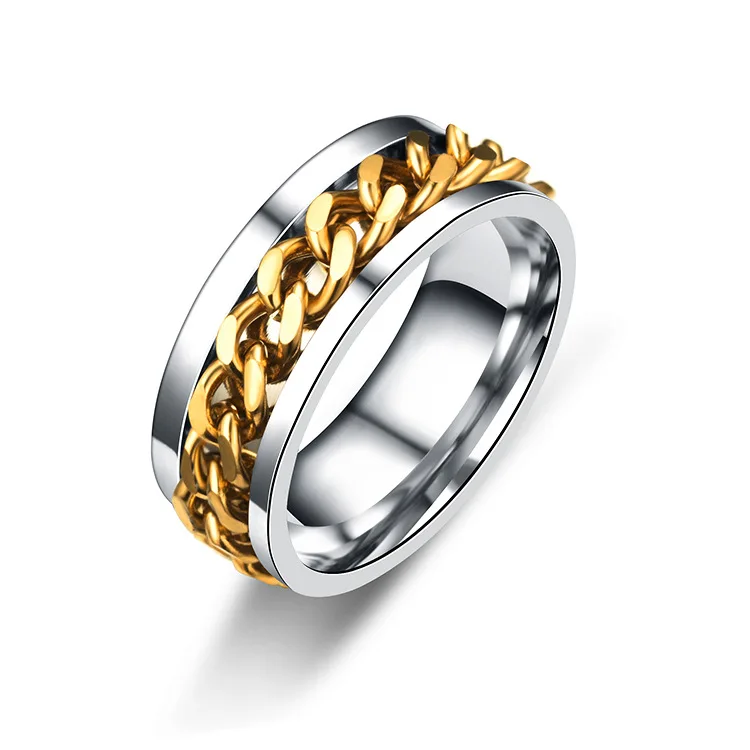 Spinning Stainless Steel Titanium Hiphop Spinner Minimalist Chain Link Ring For Men, Picture shows
Spinning Stainless Steel Titanium Hiphop Spinner Minimalist Chain Link Ring For Men, Picture shows