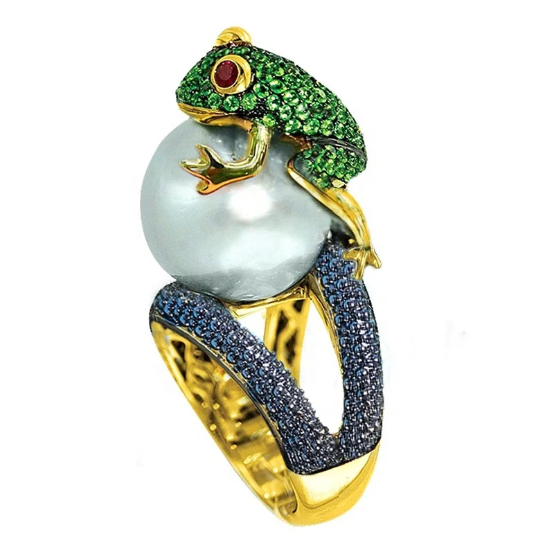 Yellow Gold Color Engagement Rings for Women Fashion White Pearl Frog Design Ring Ladies Gifts
Yellow Gold Color Engagement Rings for Women Fashion White Pearl Frog Design Ring Ladies Gifts