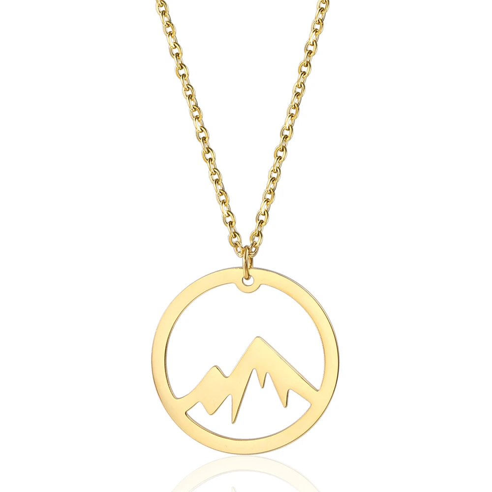 Minimalist Stainless Steel 18K Gold Plated Round Simple Hollow Snow Mountain Small Mountain Peaks Mountain Necklace
Minimalist Stainless Steel 18K Gold Plated Round Simple Hollow Snow Mountain Small Mountain Peaks Mountain Necklace