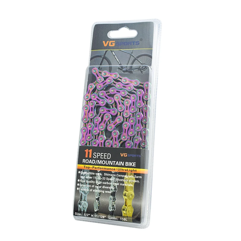 VG Sports 11 22 33 Speed Half Hollow Rainbow Bicycle Chain for MTB Mountain Road Bike
VG Sports 11 22 33 Speed Half Hollow Rainbow Bicycle Chain for MTB Mountain Road Bike