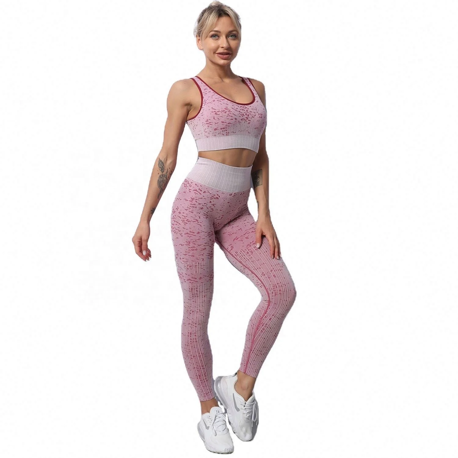 Latest Camouflage Clothing Women Sports Bra And Leggings Breathable Workout Suit Two Pcs Yoga Suits Seamless Set, Black/pink/orange/green
Latest Camouflage Clothing Women Sports Bra And Leggings Breathable Workout Suit Two Pcs Yoga Suits Seamless Set, Black/pink/orange/green