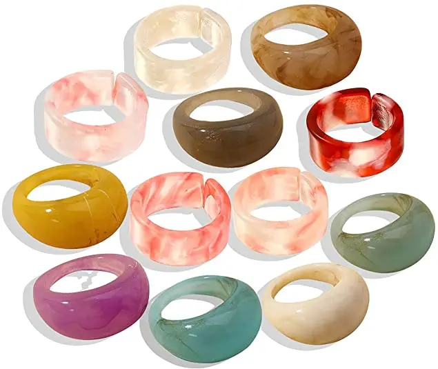 Fashion Colorful ring Resin Rings set for Women Round Geometric circle Vintage Stacking Band Rings, Mixed color
Fashion Colorful ring Resin Rings set for Women Round Geometric circle Vintage Stacking Band Rings, Mixed color