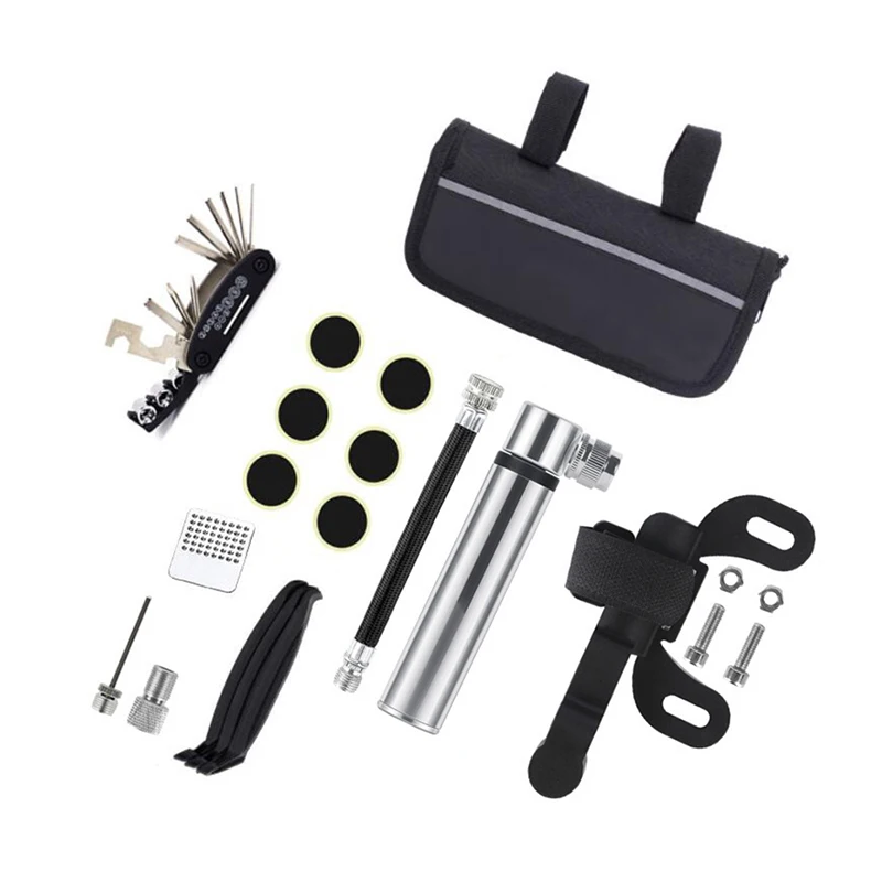 Bicycle Repair Tools Kit Bike Accessories Multifunction Tool Kits Tire Repair Multitool for Road Mountain Bike Cycling, Black
Bicycle Repair Tools Kit Bike Accessories Multifunction Tool Kits Tire Repair Multitool for Road Mountain Bike Cycling, Black