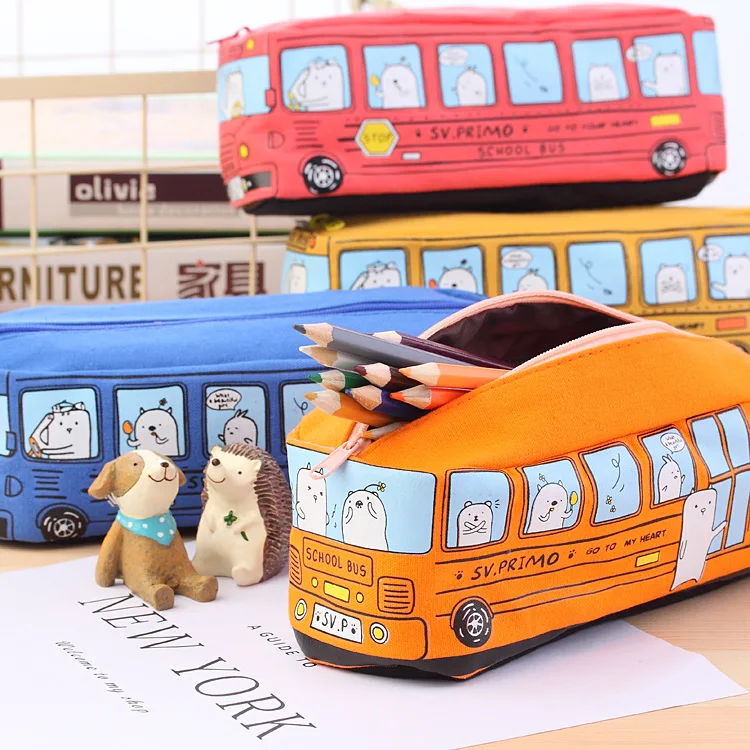 Kids School Bus Large Capacity Fabric Zipper Pencil PouchCartucheras Escolares Pencil CaseCanvas Pencil Cases For Children
Kids School Bus Large Capacity Fabric Zipper Pencil PouchCartucheras Escolares Pencil CaseCanvas Pencil Cases For Children