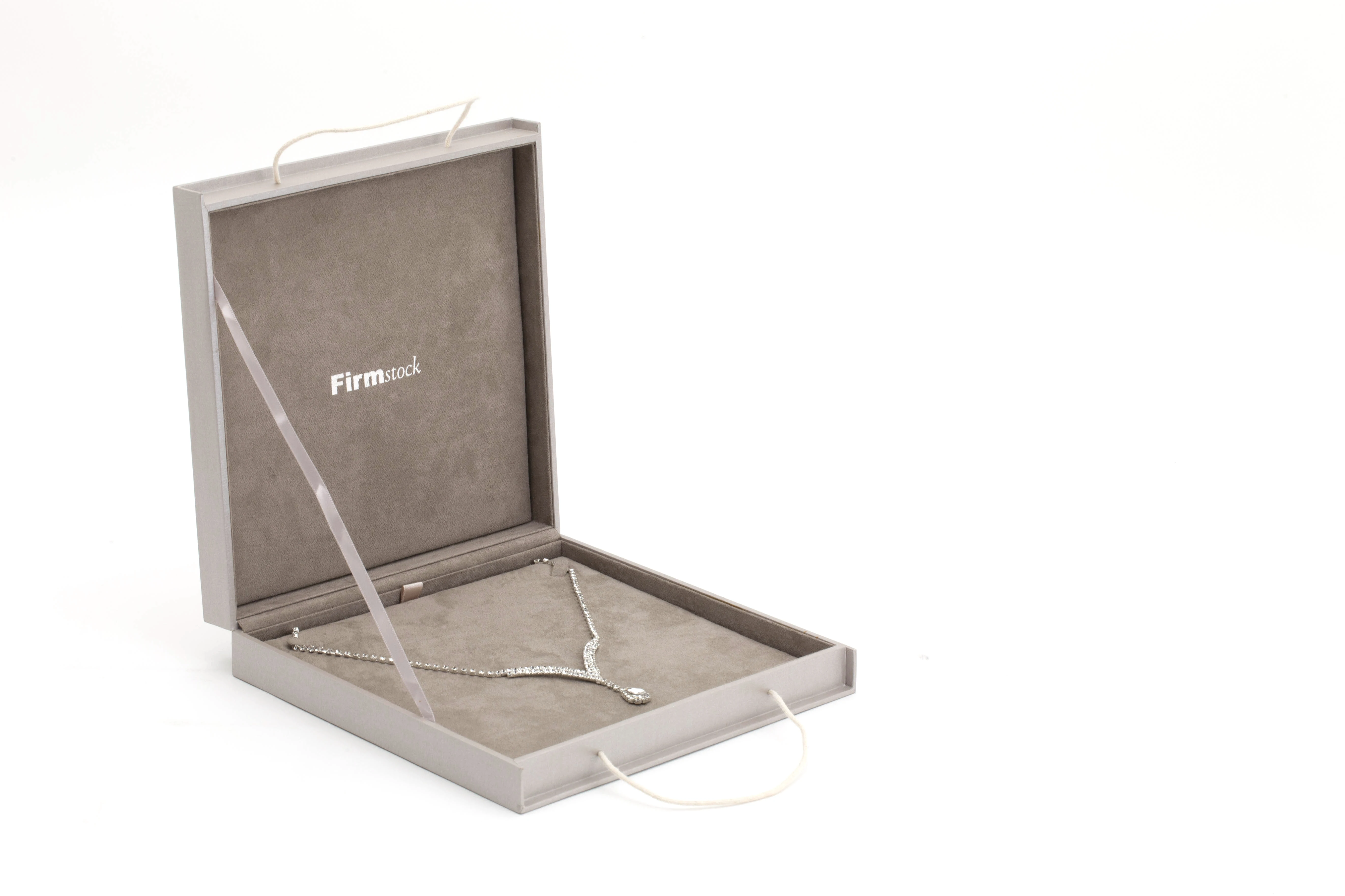 custom boxes logo velvet gift paper necklace jewelry packaging