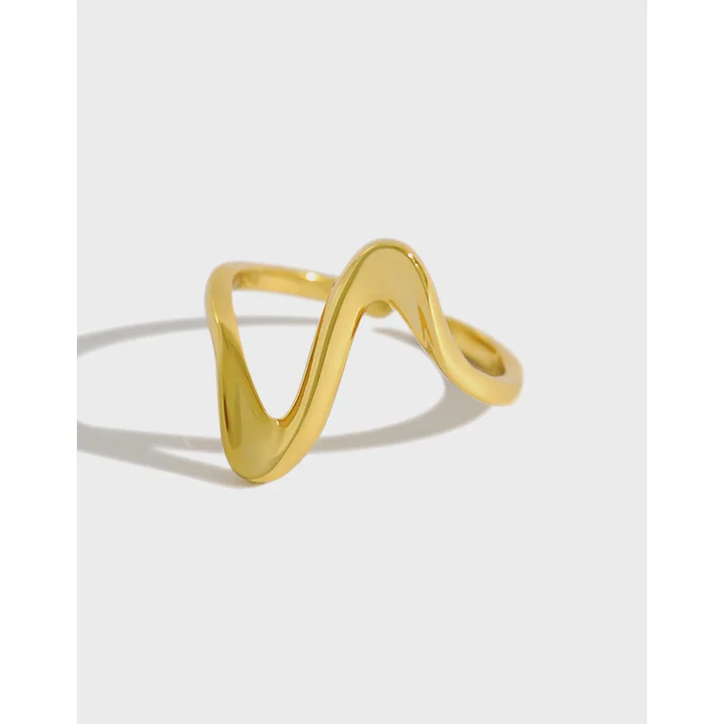 INS Minimalist Jewelry Simple wide Wavy Silver Ring Gold plated 925 Sterling Silver Ring
INS Minimalist Jewelry Simple wide Wavy Silver Ring Gold plated 925 Sterling Silver Ring