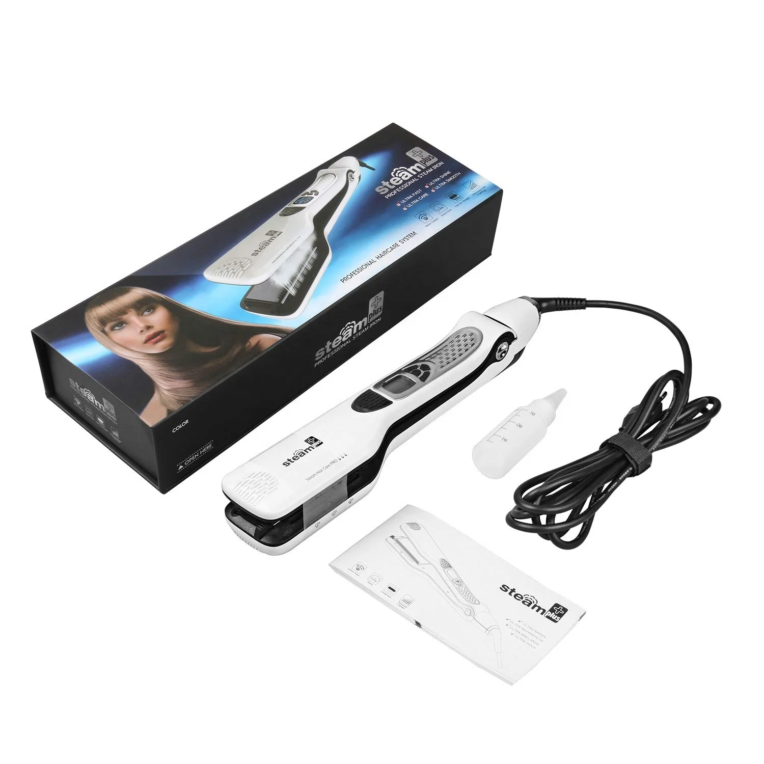 Professional Ceramic Tourmaline Steam Spray Flat Iron Hair Straightening Comb with LCD Display for All Hair Type
Professional Ceramic Tourmaline Steam Spray Flat Iron Hair Straightening Comb with LCD Display for All Hair Type