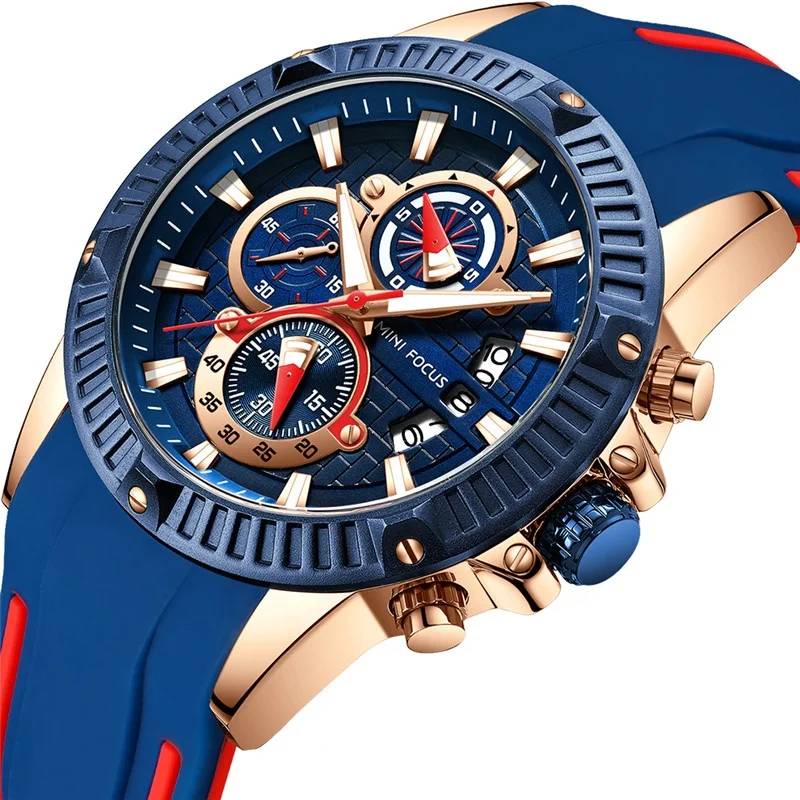 

Mini Focus 0244g Mens Watches Luxury Waterproof Luminous Sports Chronograph Quartz Watch Relojes Mini Focus