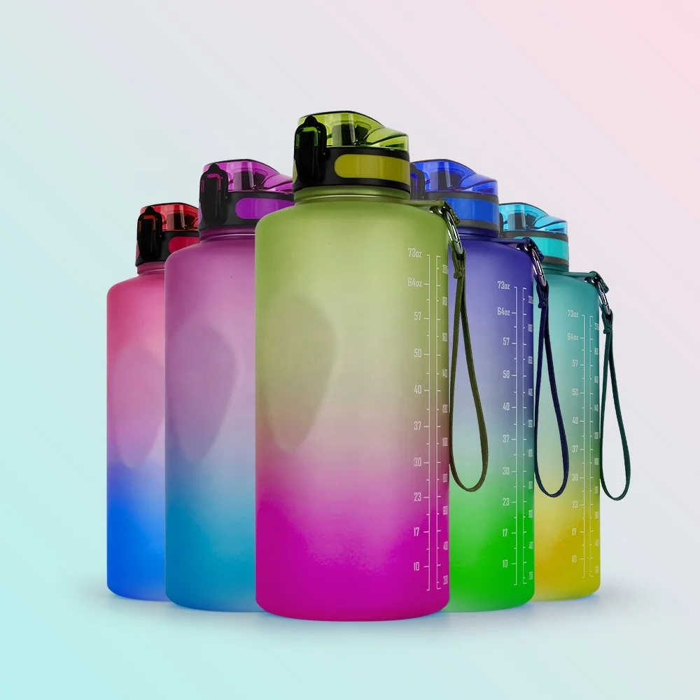 64oz ombre high quality bpa free custom LOGO fruit infuser plastic motivational gym sport water bottles with long straw, 2 color gradient color, ombre color
64oz ombre high quality bpa free custom LOGO fruit infuser plastic motivational gym sport water bottles with long straw, 2 color gradient color, ombre color