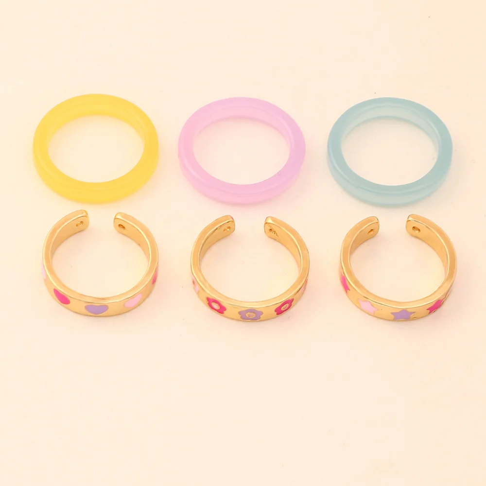 6pcs/set Wholesale Fashion Candy Resin Ring Set Star Ring Set Cute Love Heart Alloy Rings For Women
6pcs/set Wholesale Fashion Candy Resin Ring Set Star Ring Set Cute Love Heart Alloy Rings For Women