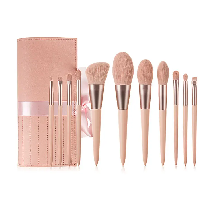 1-7-19 11pcs custom private label light pink soft cosmetics makeup brush set with bag
1-7-19 11pcs custom private label light pink soft cosmetics makeup brush set with bag