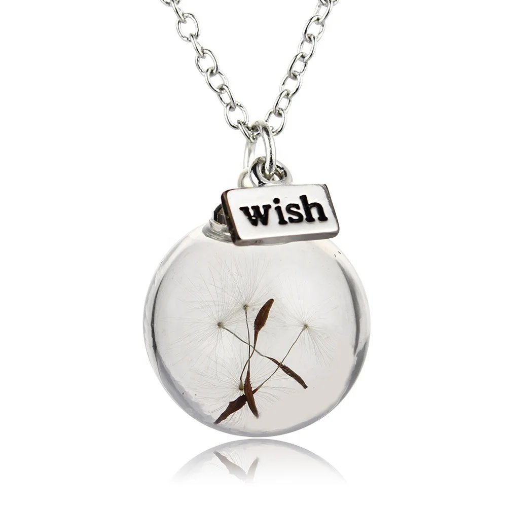 Jiushang antique dandelion creative vintage style wishing bottle murano glass pendant necklace, Sliver
Jiushang antique dandelion creative vintage style wishing bottle murano glass pendant necklace, Sliver