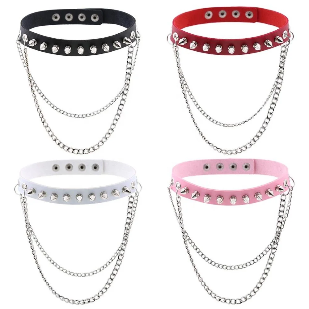 Punk Gothic Rivet Leather Collar Harajuku Handmade Metal Chain Choker Necklace, 16 colors to choosing
Punk Gothic Rivet Leather Collar Harajuku Handmade Metal Chain Choker Necklace, 16 colors to choosing