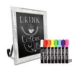 Antique Wooden Blackboard Frame Rustic Blue Wood Tabletop Chalkboard with Legs Vintage Wedding Table Sign Small Kitchen