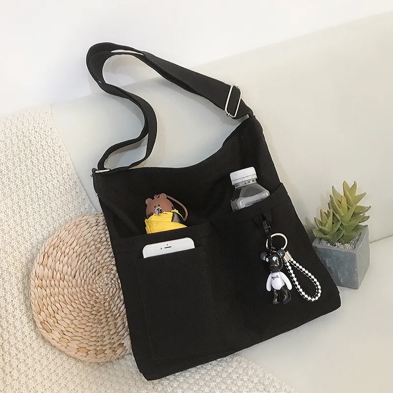 2021 summer new style ladies crossbody canvas custom single shoulder student class bag wholesale, Black
2021 summer new style ladies crossbody canvas custom single shoulder student class bag wholesale, Black