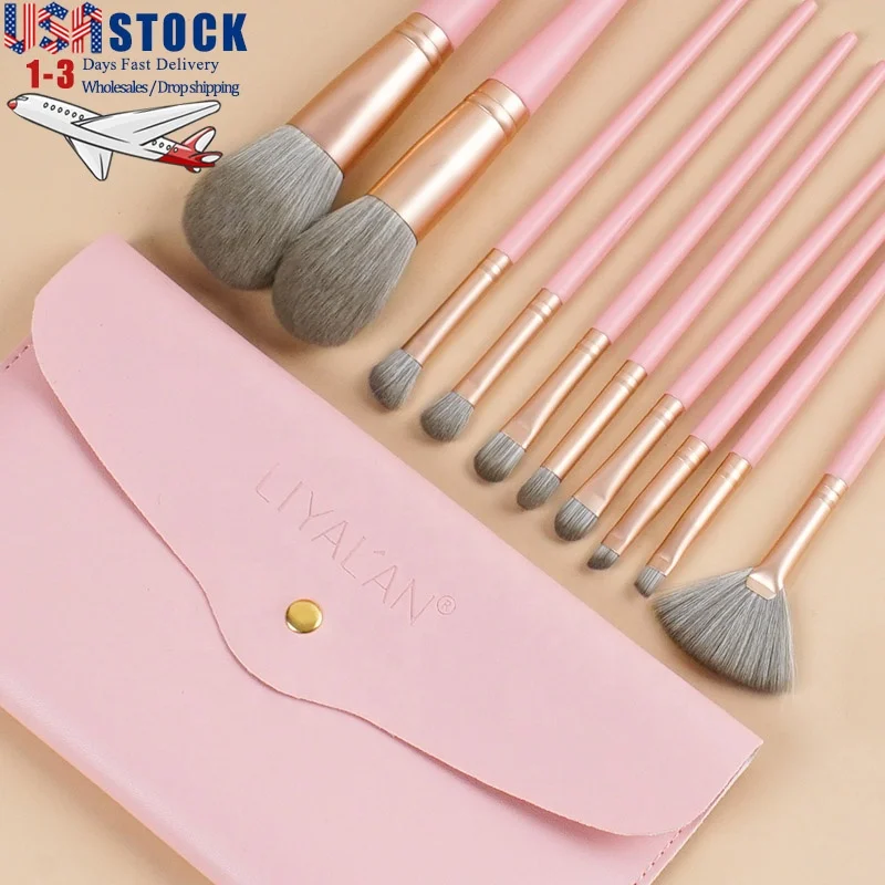 Wholesale 10Pcs Pink Make Up Brushes Professional Travel Vegan Face Foundation Synthetic Makeup Brush Set, Customized color
Wholesale 10Pcs Pink Make Up Brushes Professional Travel Vegan Face Foundation Synthetic Makeup Brush Set, Customized color