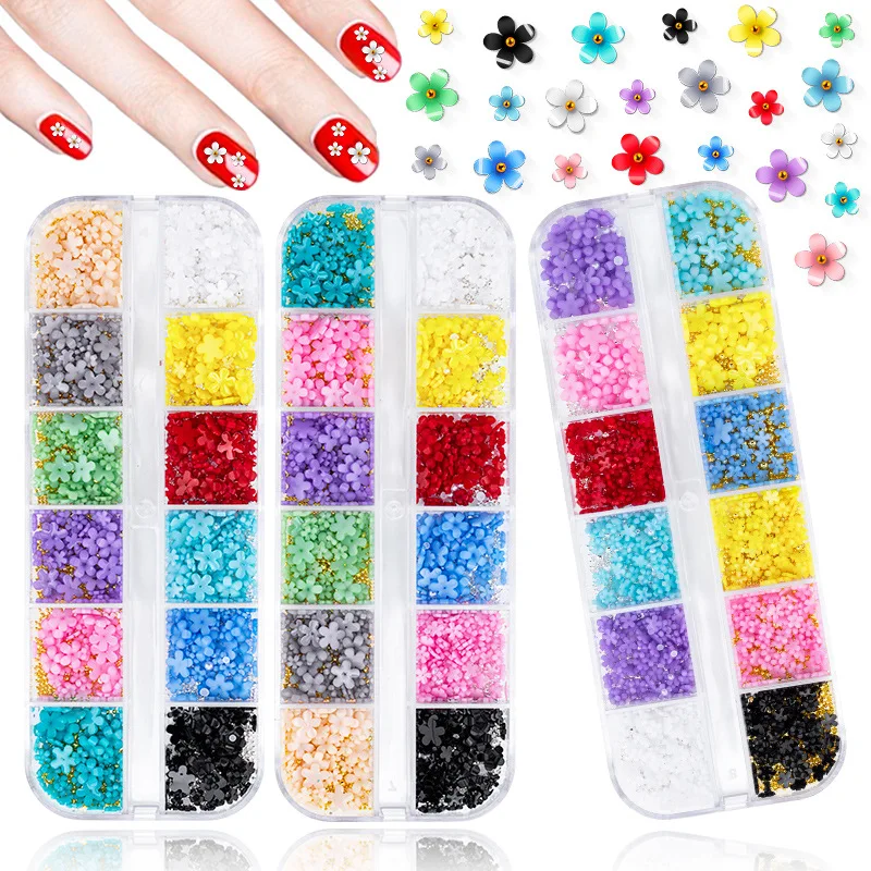 2022 New 12 Grid Mixed Size Nail Art Flower White Flat With Pearl Gold Metal Ball Resin Acrylic 3D Flower Nail Charm
2022 New 12 Grid Mixed Size Nail Art Flower White Flat With Pearl Gold Metal Ball Resin Acrylic 3D Flower Nail Charm