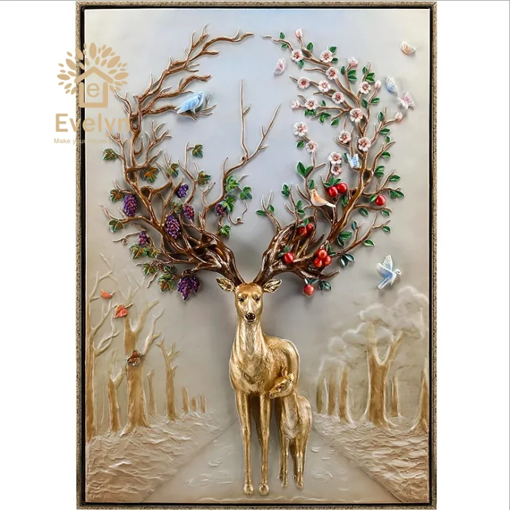 Polyresin Craft Home Decoration 3d deer Decorative Relief Wall Painting Wall Art and Craft, Brown
Polyresin Craft Home Decoration 3d deer Decorative Relief Wall Painting Wall Art and Craft, Brown