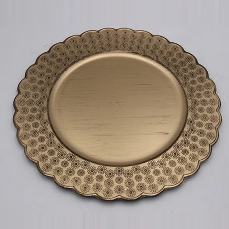 Bulk cheap competitive plastic dinner charger plates