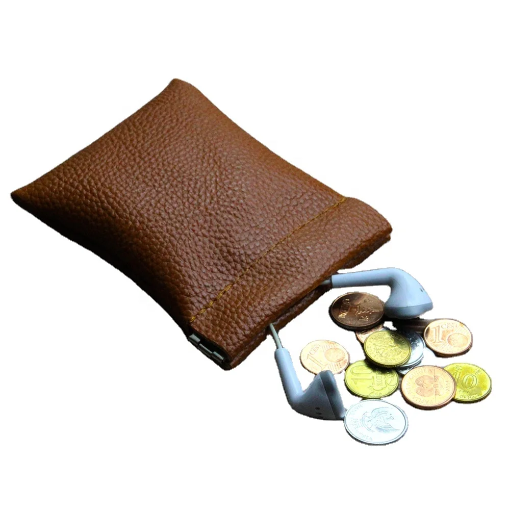 Portable leather squeeze coin purse earphone pouch for men, Burgundy/blue/black/brown
Portable leather squeeze coin purse earphone pouch for men, Burgundy/blue/black/brown