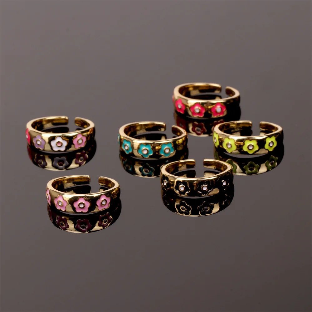 Ins Cute Colorful Flower Rings for Girls Vintage Simple Gold Flower Oil Drip Ring Finger Jewelry
Ins Cute Colorful Flower Rings for Girls Vintage Simple Gold Flower Oil Drip Ring Finger Jewelry