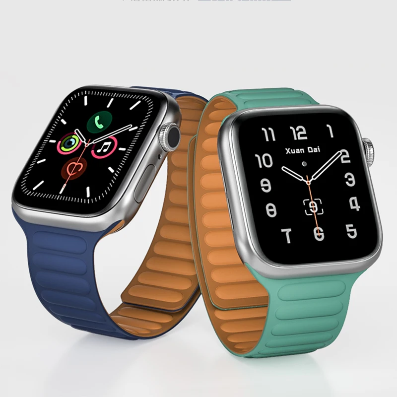 Silicone Strap Magnet Loop Original Rubber Band 44mm 42mm 40mm 38mm for Apple Watch SE iWatch Series 6, Customized colors
Silicone Strap Magnet Loop Original Rubber Band 44mm 42mm 40mm 38mm for Apple Watch SE iWatch Series 6, Customized colors