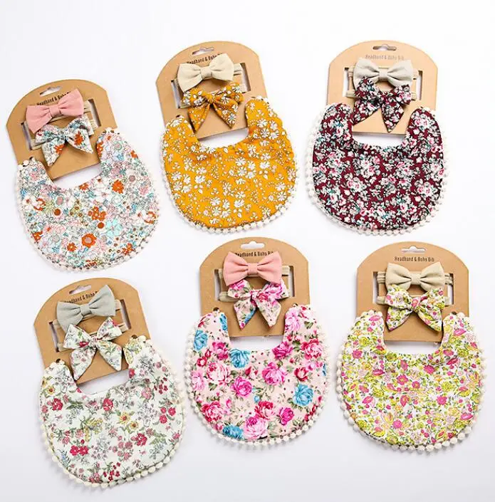 Ins Hot Sale baby saliva towel headband set Floral printed linen cotton baby bibs with free hairband, Multi color
Ins Hot Sale baby saliva towel headband set Floral printed linen cotton baby bibs with free hairband, Multi color