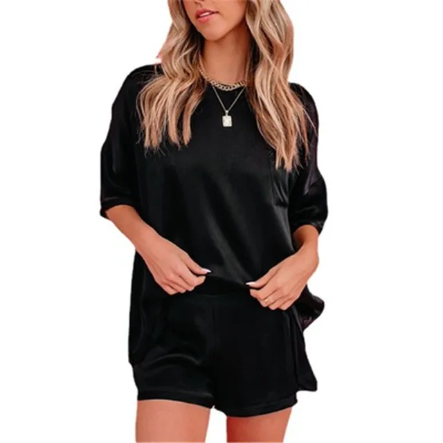 Summer beautiful short sleeved shorts two piece plain color pajamas ladies home clothes, 12 color
Summer beautiful short sleeved shorts two piece plain color pajamas ladies home clothes, 12 color