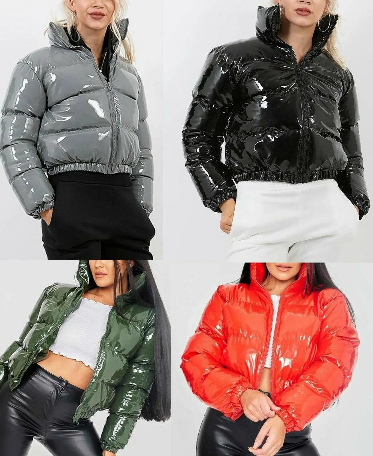 Warm Puffer Jacket Women Shiny Bubble Coats Stand Collar Long Sleeve Solid Zipper Pocket Short Female Jacket
Warm Puffer Jacket Women Shiny Bubble Coats Stand Collar Long Sleeve Solid Zipper Pocket Short Female Jacket