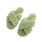 Slippers 2020 New Simple Indoor Women's Cross Plush Slippers