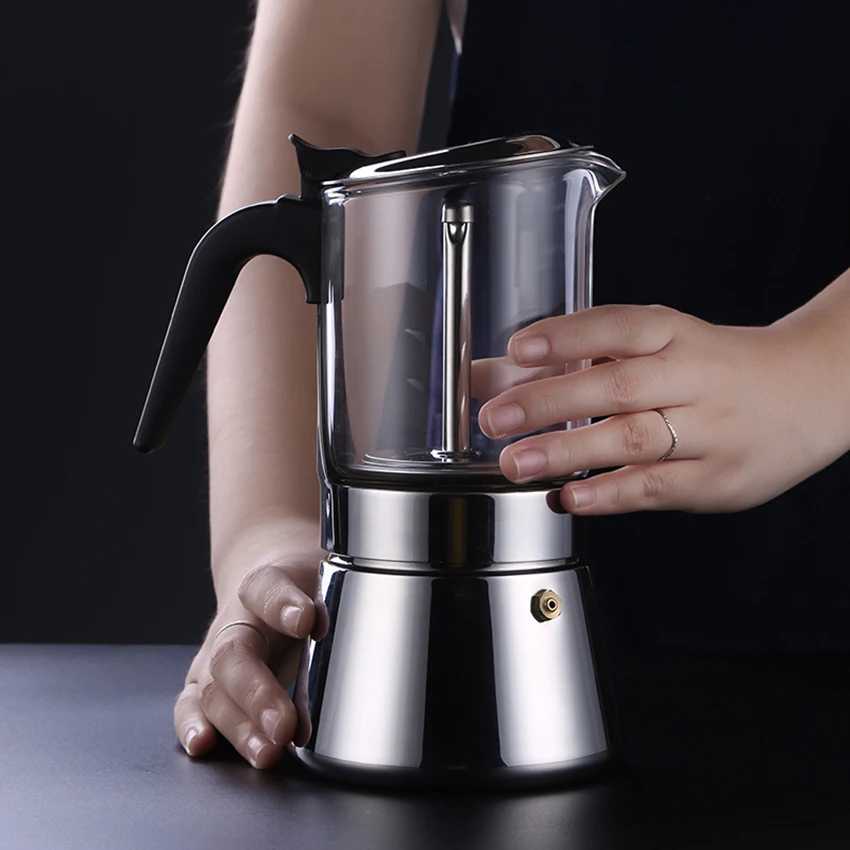 Reusable High Borosilicate Glass And Stainless Steel Coffee Making Machine, Transparent
Reusable High Borosilicate Glass And Stainless Steel Coffee Making Machine, Transparent