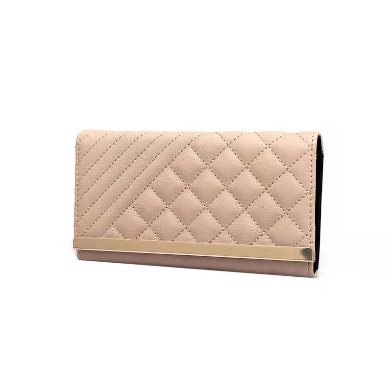 Quilted PU Women Long Wallet Clutch Purse Fashion Foldover Cover Cash Money ID Card Holder, Black/pink/grey
Quilted PU Women Long Wallet Clutch Purse Fashion Foldover Cover Cash Money ID Card Holder, Black/pink/grey