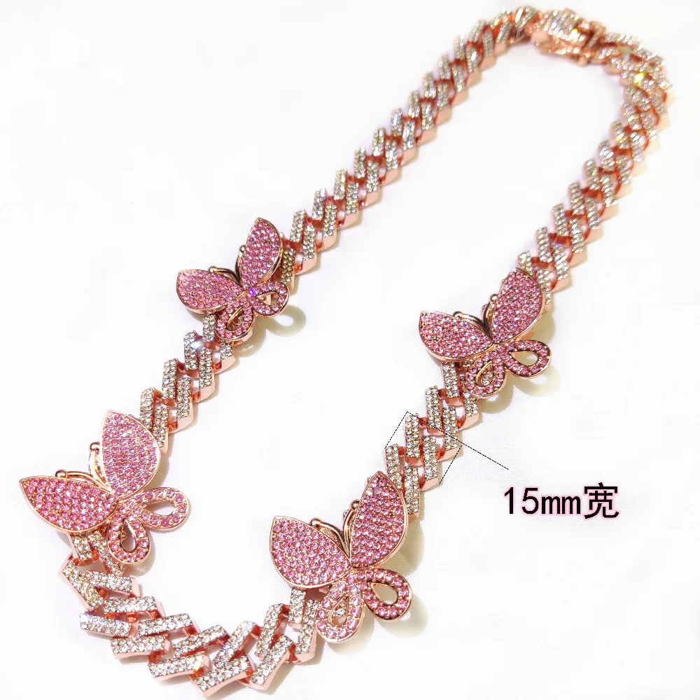 European Style Hip Hops Luxury Full Rhinestone Miami Cuban Chain Crystal Butterfly Necklace Diamond Butterfly Necklace
European Style Hip Hops Luxury Full Rhinestone Miami Cuban Chain Crystal Butterfly Necklace Diamond Butterfly Necklace