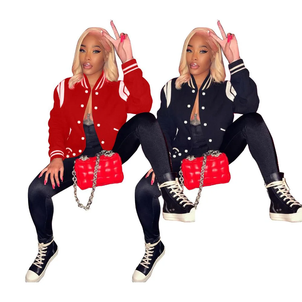 Drop Shipping 1pcs Women Baseball Jacket Wholesale Fall 2021 Patchwork Custom Jacket Plus Size Long Sleeve Women Crop Top Jacket
Drop Shipping 1pcs Women Baseball Jacket Wholesale Fall 2021 Patchwork Custom Jacket Plus Size Long Sleeve Women Crop Top Jacket