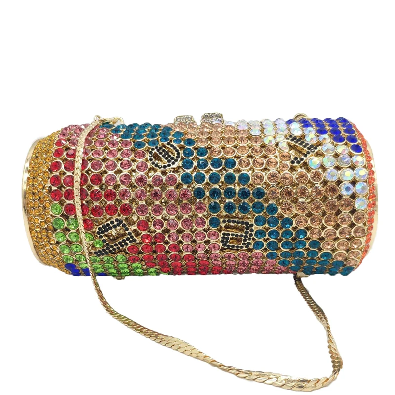 Latest luxury fashion birthday beer Can shape crystal clutch evening party bag, Colorful
Latest luxury fashion birthday beer Can shape crystal clutch evening party bag, Colorful