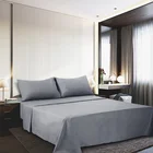 Home Textile Bed Sheet Solid Color Brushed Microfiber Fabric 4 Pcs Fitted Bed Sheet