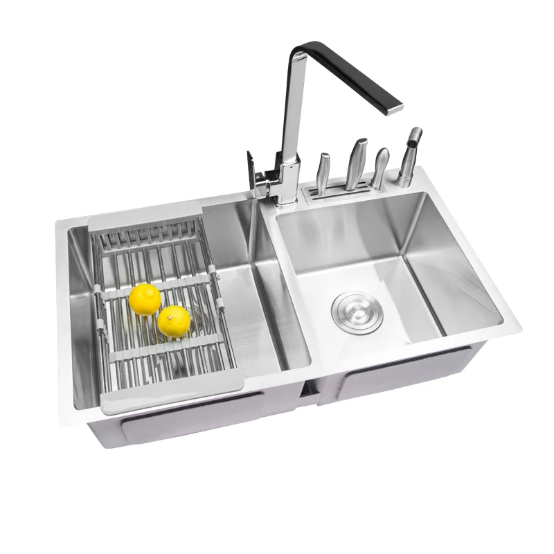 

Kitchen Sink stainless steel Multifunctional single bowl above counter or udermount sinks 1.2mm thickness brushed sinks kitche