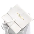 PandaSew 8*10 cm white custom flap microfiber jewelry pouch string closure microfiber pouch